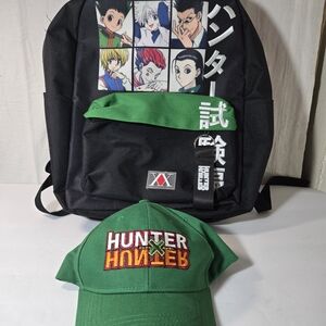 Hunter x Hunter Kids Backpack and Cap Set - Black and Green